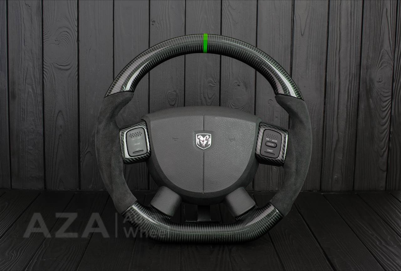 Steering Wheel Dodge 2004-2008 Carbon fiber/Alcantara/Lime stripe
