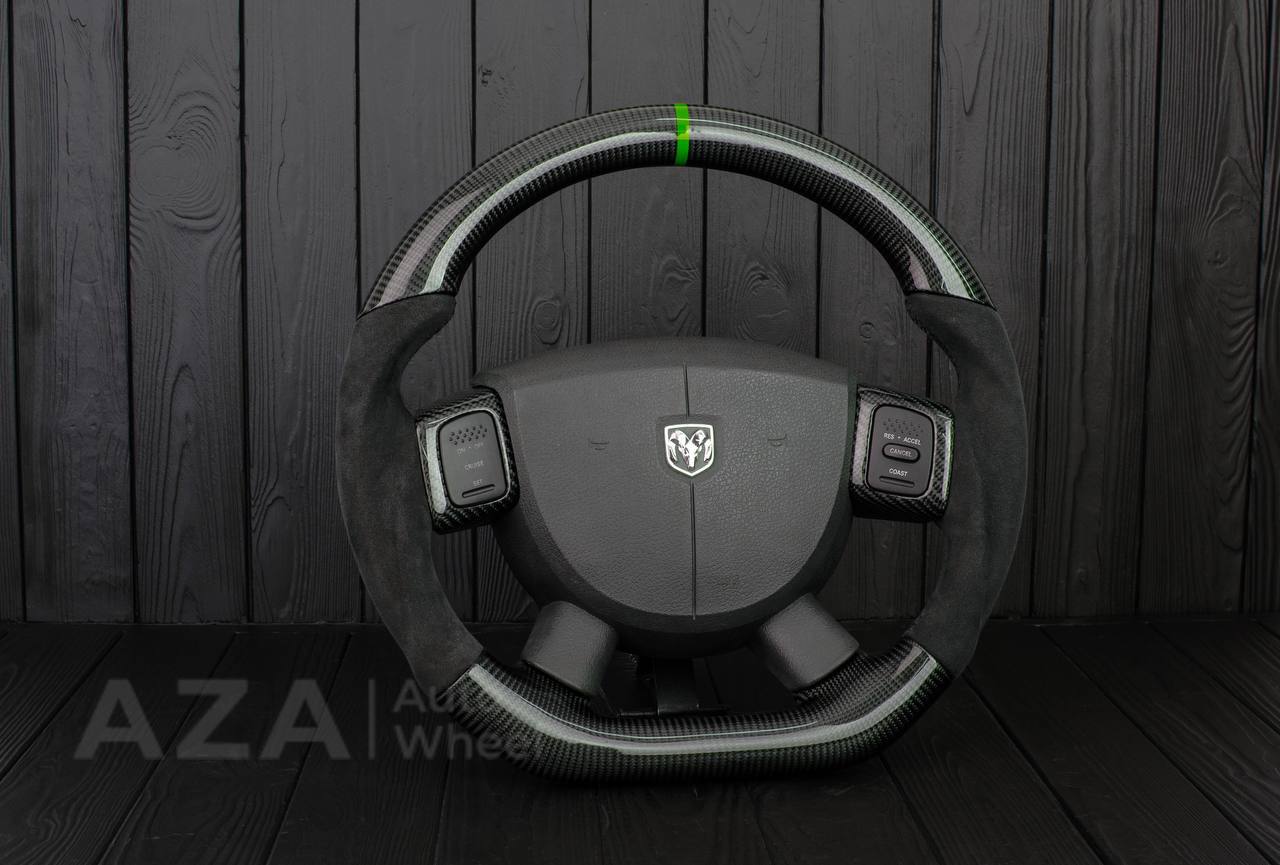 Steering Wheel Dodge 2004-2008 Carbon fiber/Alcantara/Lime stripe - Image 3
