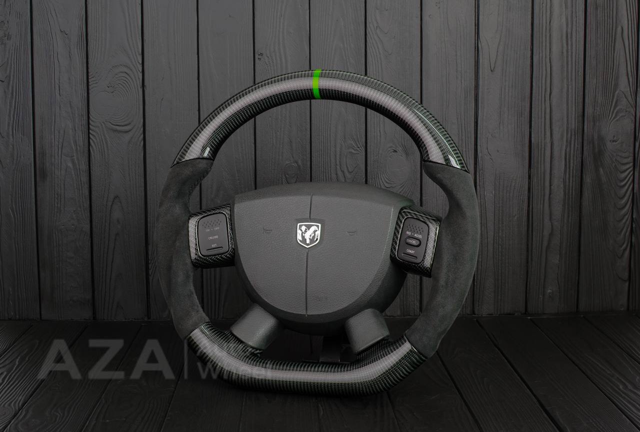 Steering Wheel Dodge 2004-2008 Carbon fiber/Alcantara/Lime stripe - Image 4