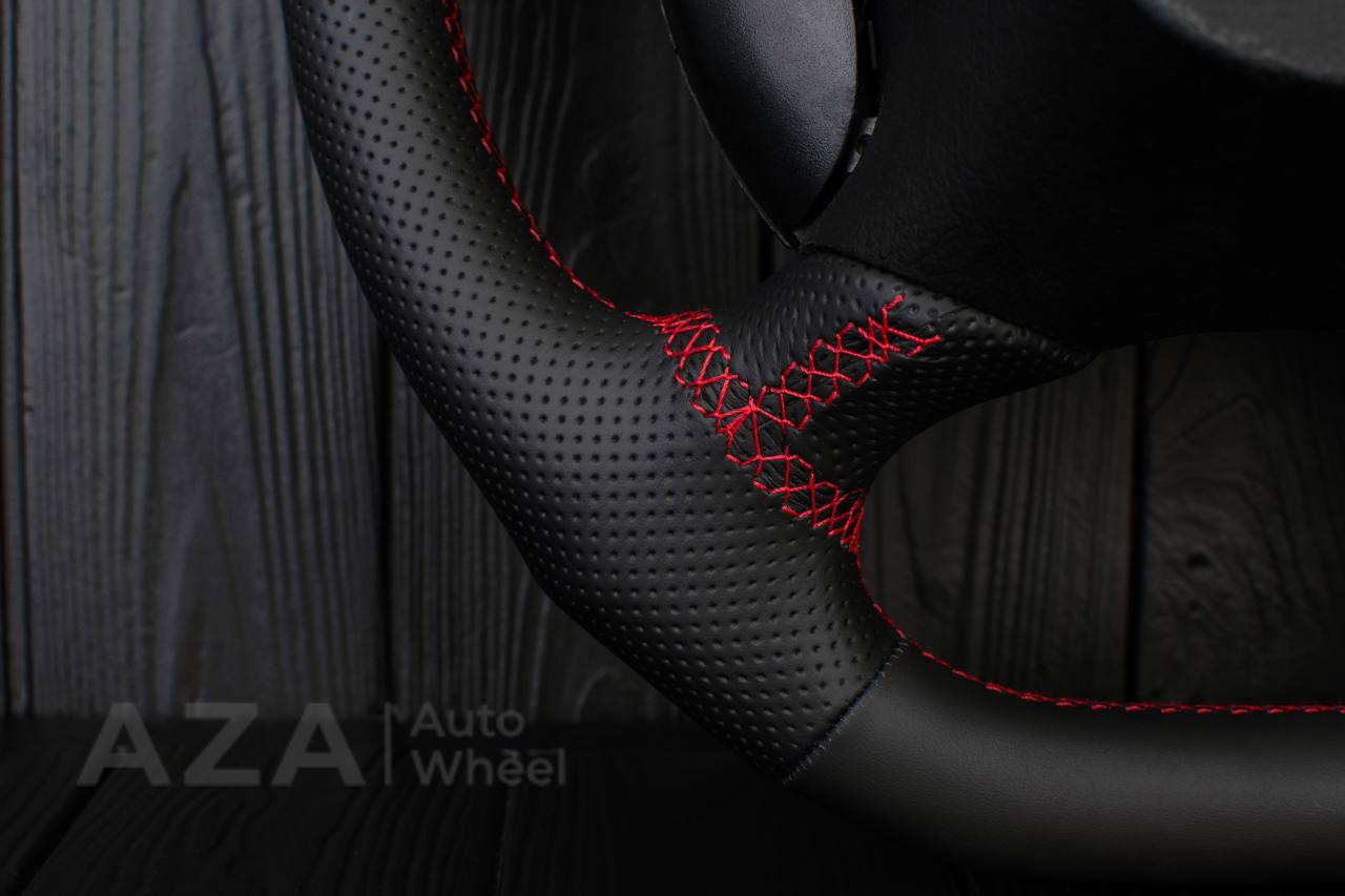 Steering wheel Ford Mustang GT Cobra Napa/Perforated leather/Red stripe - Image 5