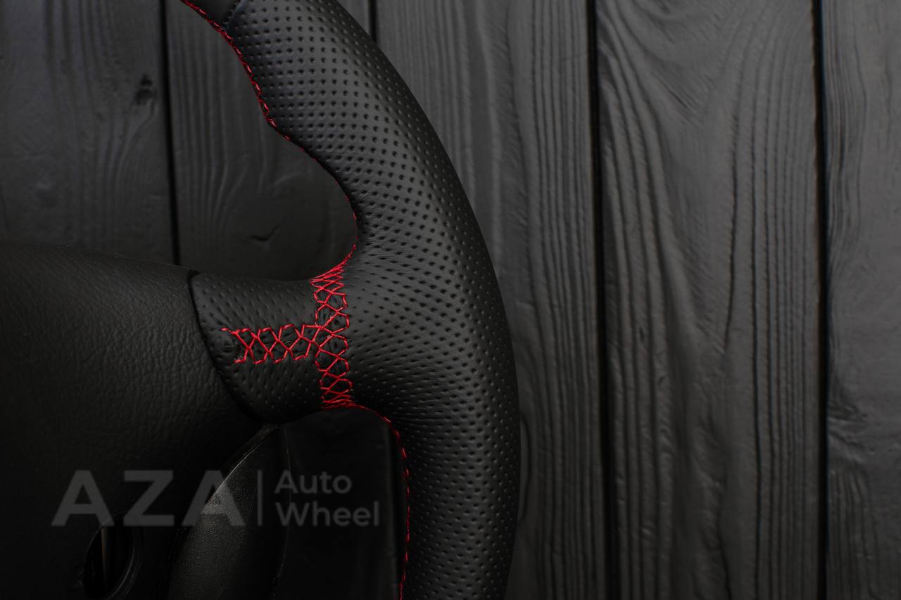 Steering wheel Ford Mustang GT Cobra Napa/Perforated leather/Red stripe - Image 6