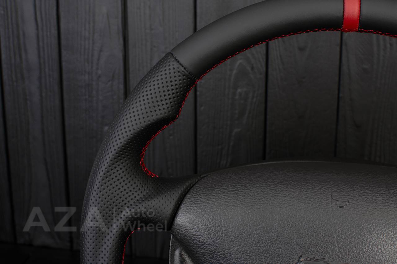 Steering wheel Ford Mustang GT Cobra Napa/Perforated leather/Red stripe - Image 7