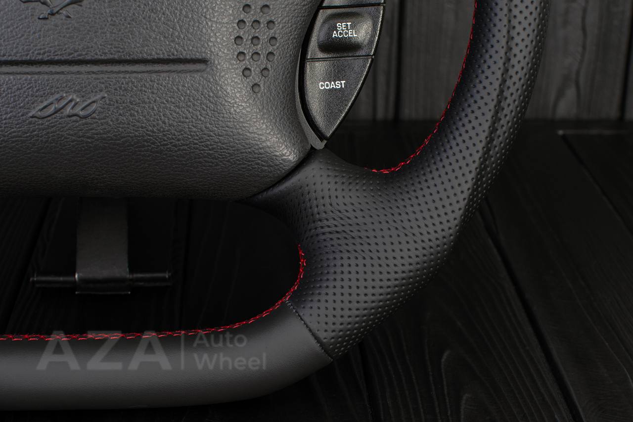 Steering wheel Ford Mustang GT Cobra Napa/Perforated leather/Red stripe - Image 8