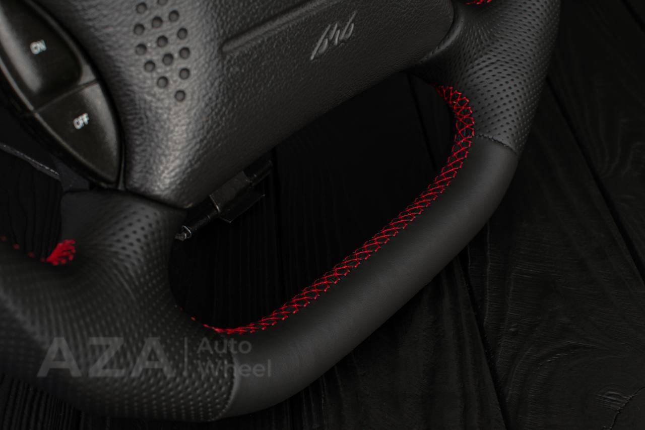 Steering wheel Ford Mustang GT Cobra Napa/Perforated leather/Red stripe - Image 12