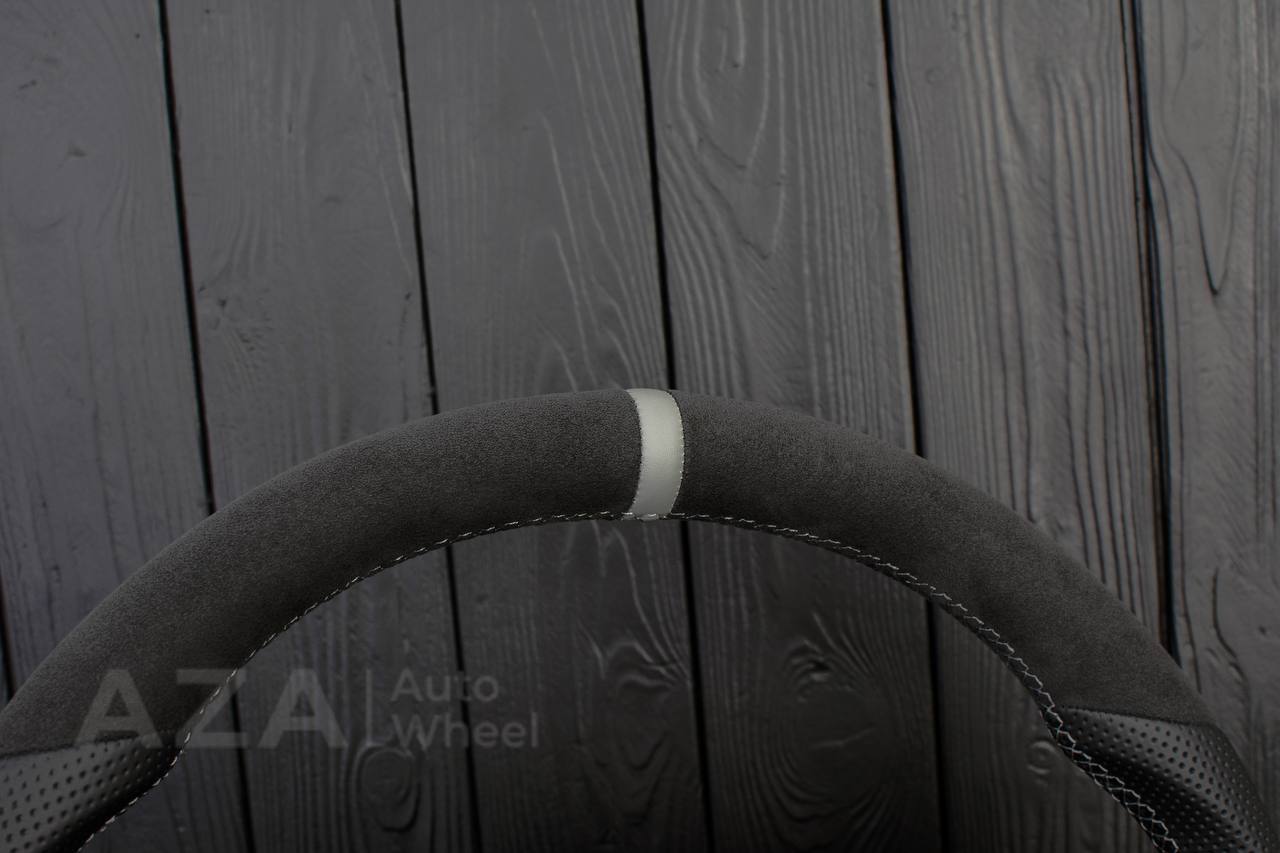 Steering Wheel Fox Body Ford Mustang GT Cobra SVT Saleen Roush Alcantara/Perforated leather/Gray stripe - Image 5