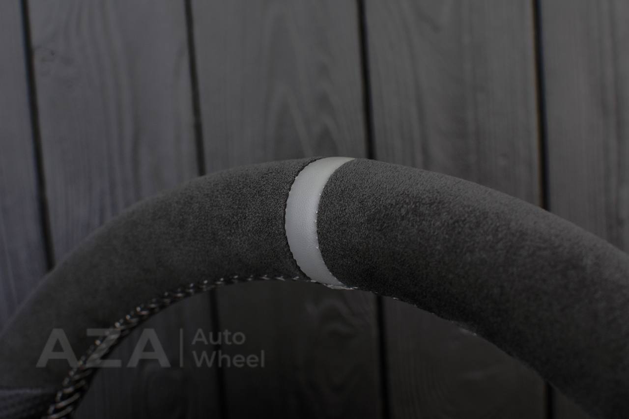 Steering Wheel Fox Body Ford Mustang GT Cobra SVT Saleen Roush Alcantara/Perforated leather/Gray stripe - Image 6