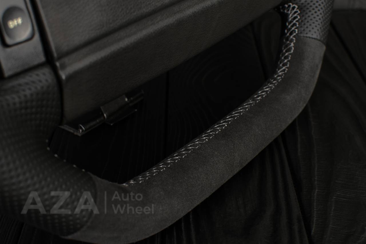 Steering Wheel Fox Body Ford Mustang GT Cobra SVT Saleen Roush Alcantara/Perforated leather/Gray stripe - Image 9
