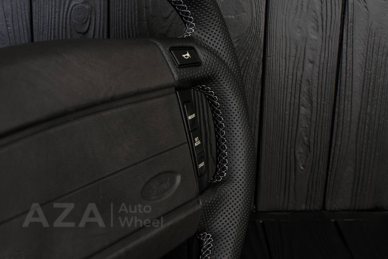 Steering Wheel Fox Body Ford Mustang GT Cobra SVT Saleen Roush Alcantara/Perforated leather/Gray stripe - Image 12