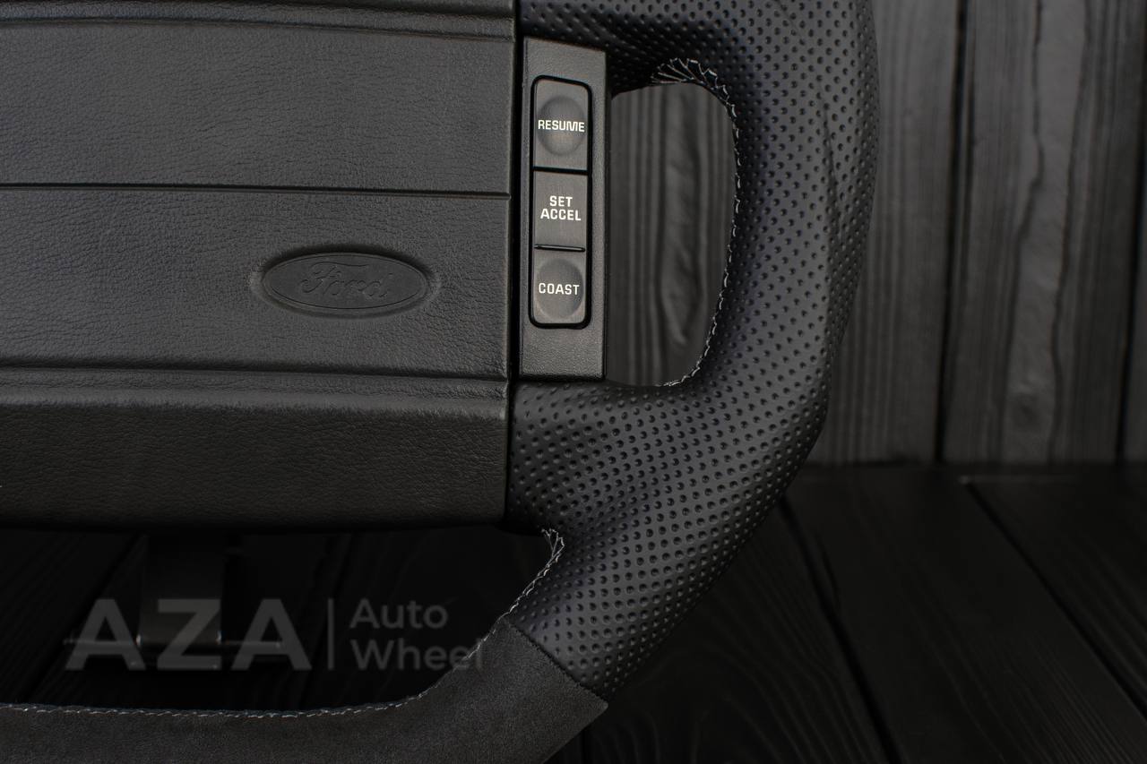 Steering Wheel Fox Body Ford Mustang GT Cobra SVT Saleen Roush Alcantara/Perforated leather/Gray stripe - Image 16