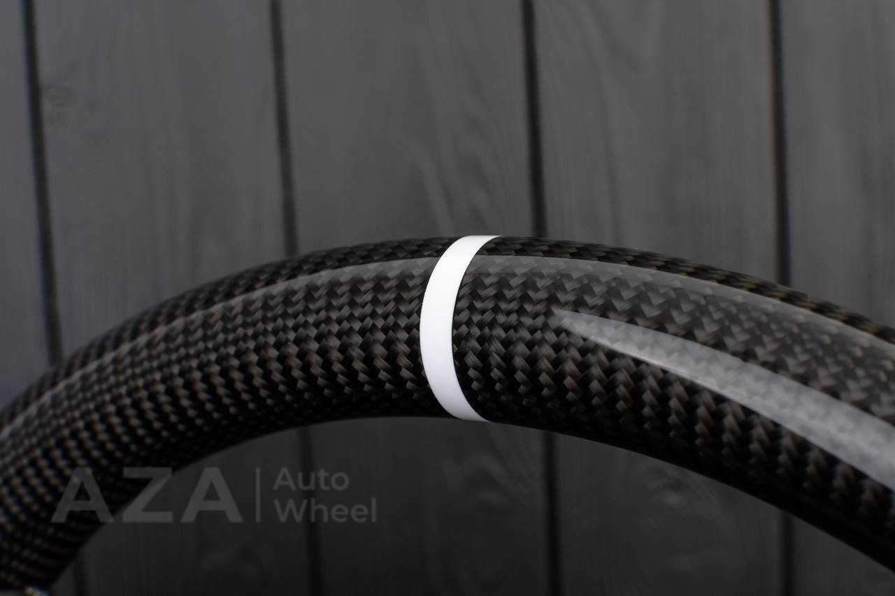 Steering wheel Ford Lightning/Ranger/Explorer 99-2004 Carbon fiber/Perforated leather/White stripe - Image 6