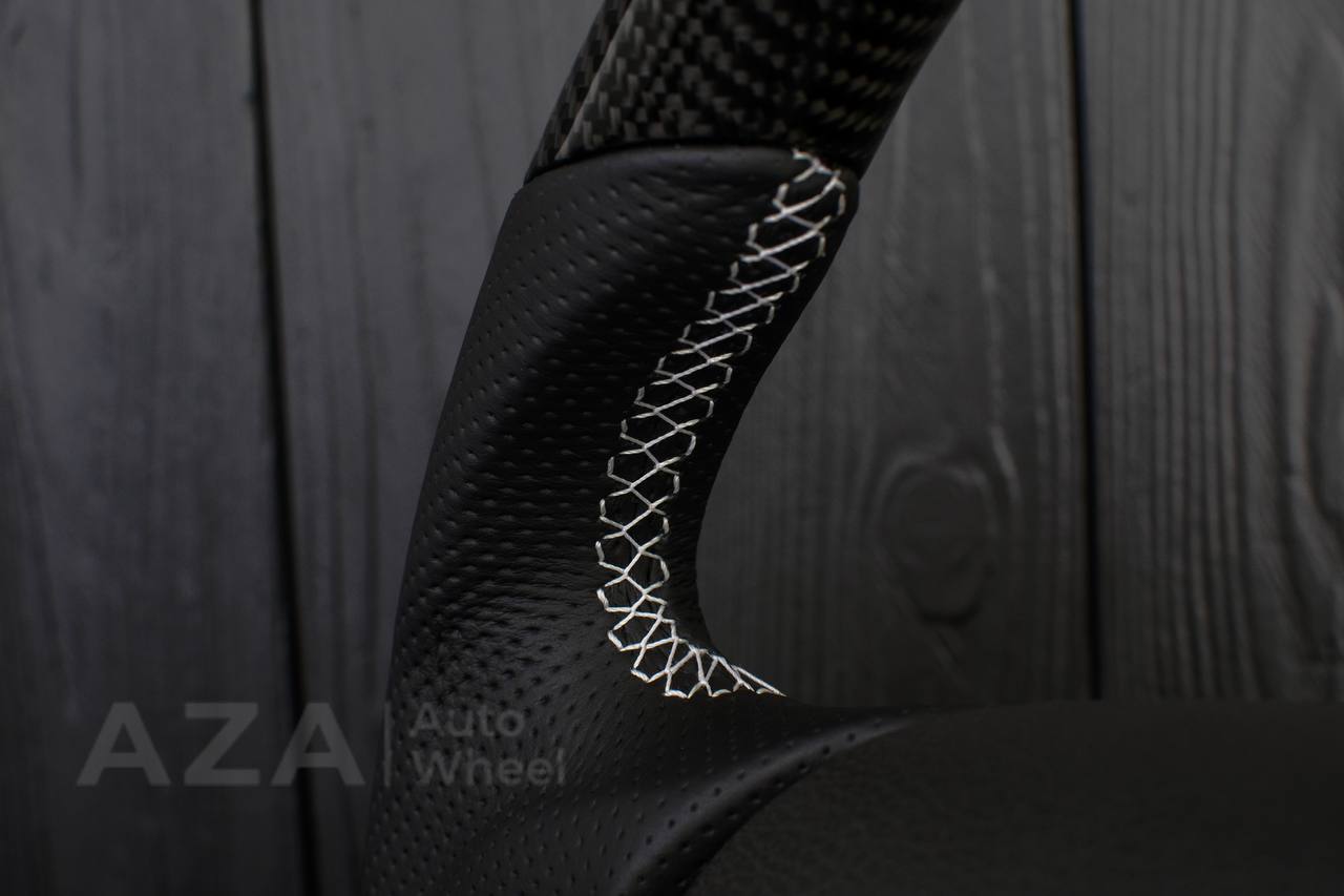Steering wheel Ford Lightning/Ranger/Explorer 99-2004 Carbon fiber/Perforated leather/White stripe - Image 12