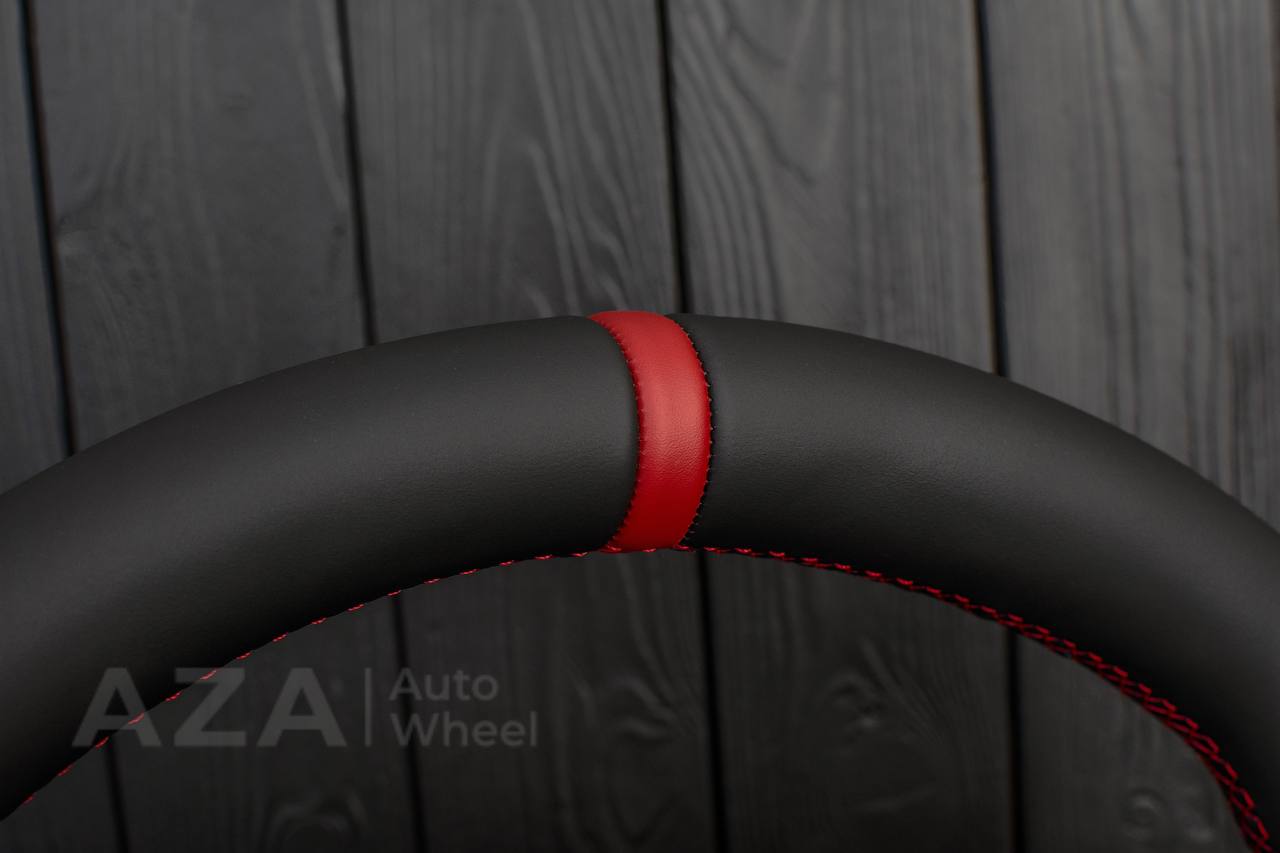 Steering wheel Dodge Ram 2009-2010 Custom shaped/Thicker Napa/Perforated leather/Red stripe - Image 6