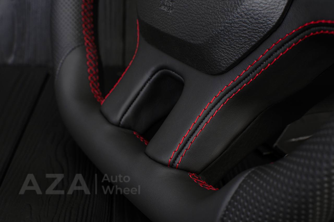 Steering wheel Dodge Ram 2009-2010 Custom shaped/Thicker Napa/Perforated leather/Red stripe - Image 7