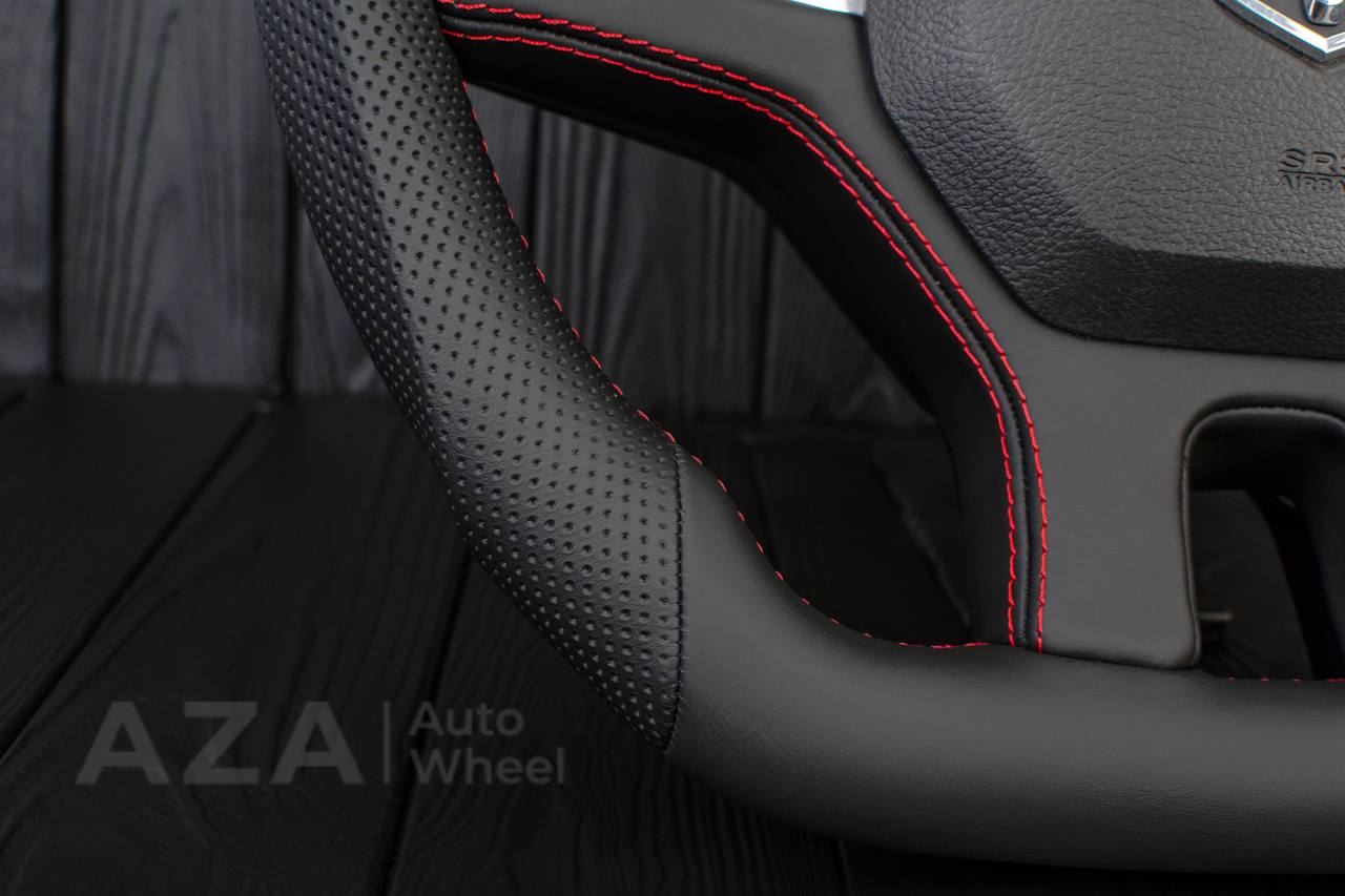 Steering wheel Dodge Ram 2009-2010 Custom shaped/Thicker Napa/Perforated leather/Red stripe - Image 10