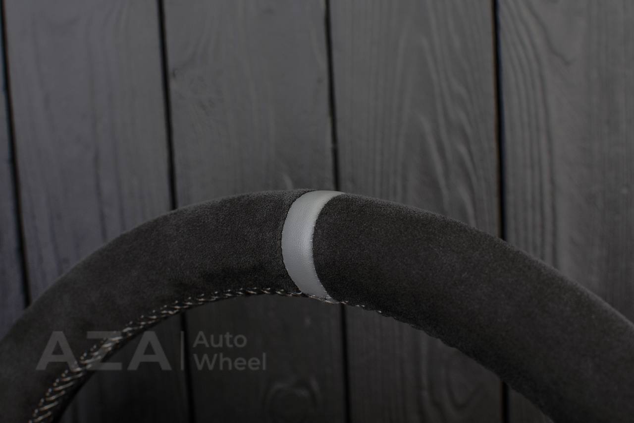 Steering wheel DODGE RAM 1994-2007 Napa Italian leather/Alcantara/Perforated leather/Gray stripe (can be any color) - Image 15