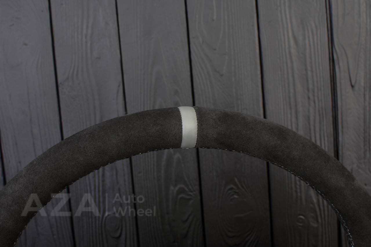 Steering wheel DODGE RAM 1994-2007 Napa Italian leather/Alcantara/Perforated leather/Gray stripe (can be any color) - Image 14