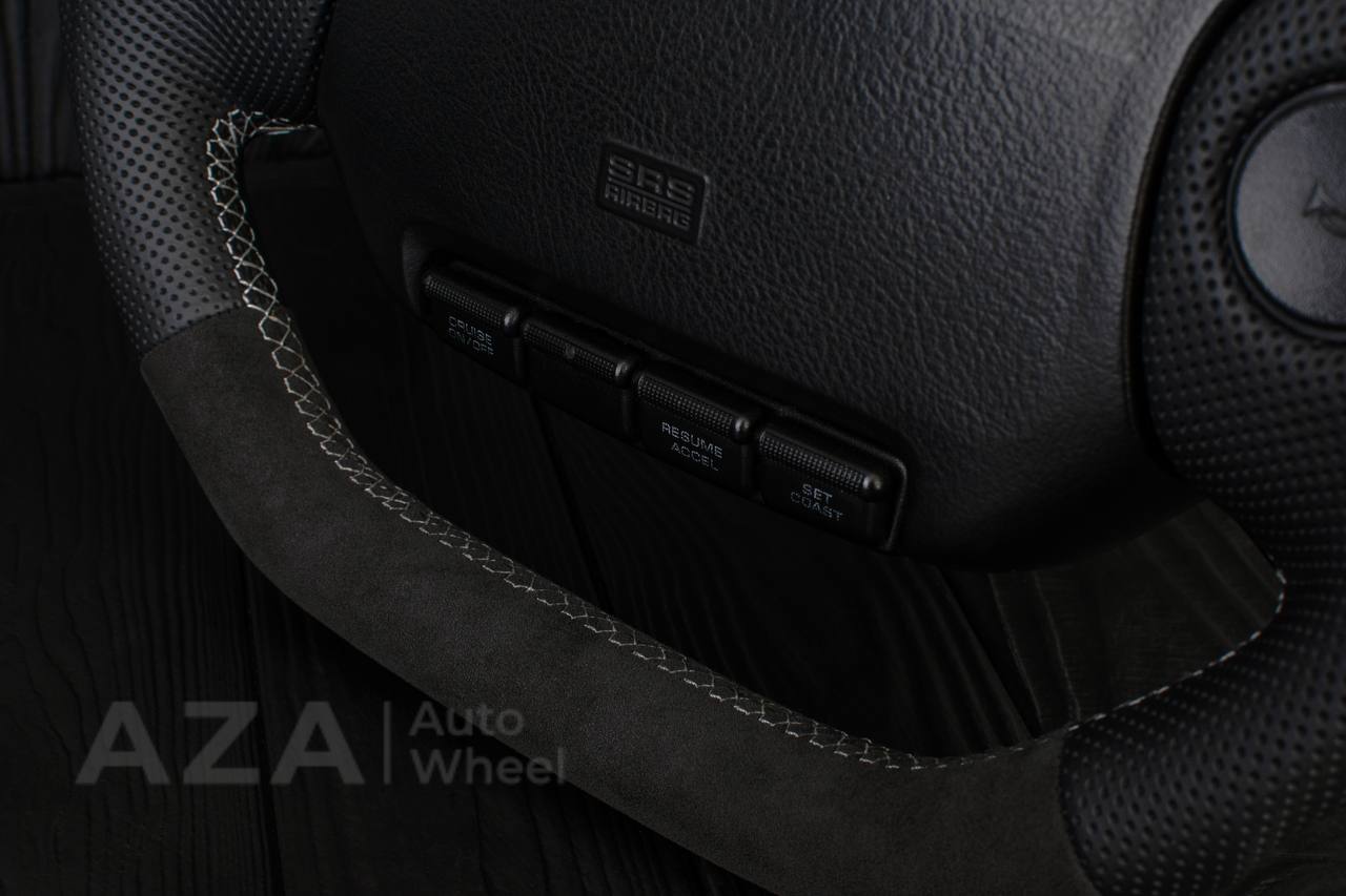Steering wheel DODGE RAM 1994-2007 Napa Italian leather/Alcantara/Perforated leather/Gray stripe (can be any color) - Image 13