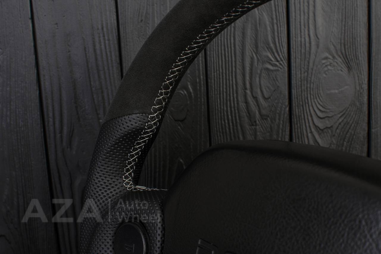 Steering wheel DODGE RAM 1994-2007 Napa Italian leather/Alcantara/Perforated leather/Gray stripe (can be any color) - Image 11
