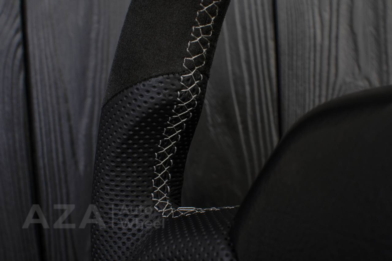 Steering wheel DODGE RAM 1994-2007 Napa Italian leather/Alcantara/Perforated leather/Gray stripe (can be any color) - Image 8