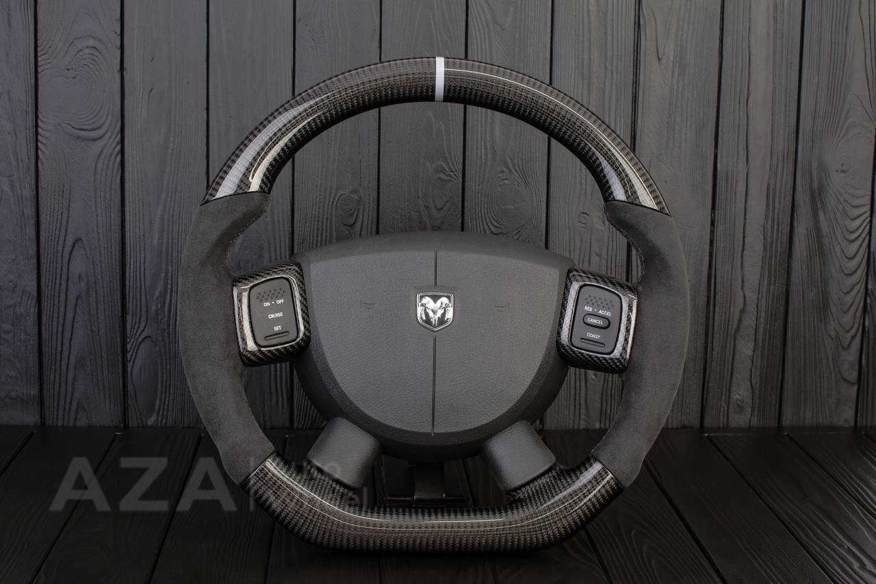 Steering wheel Dodge 2004-2008 Carbon fiber/Alcantara/Gray stripe