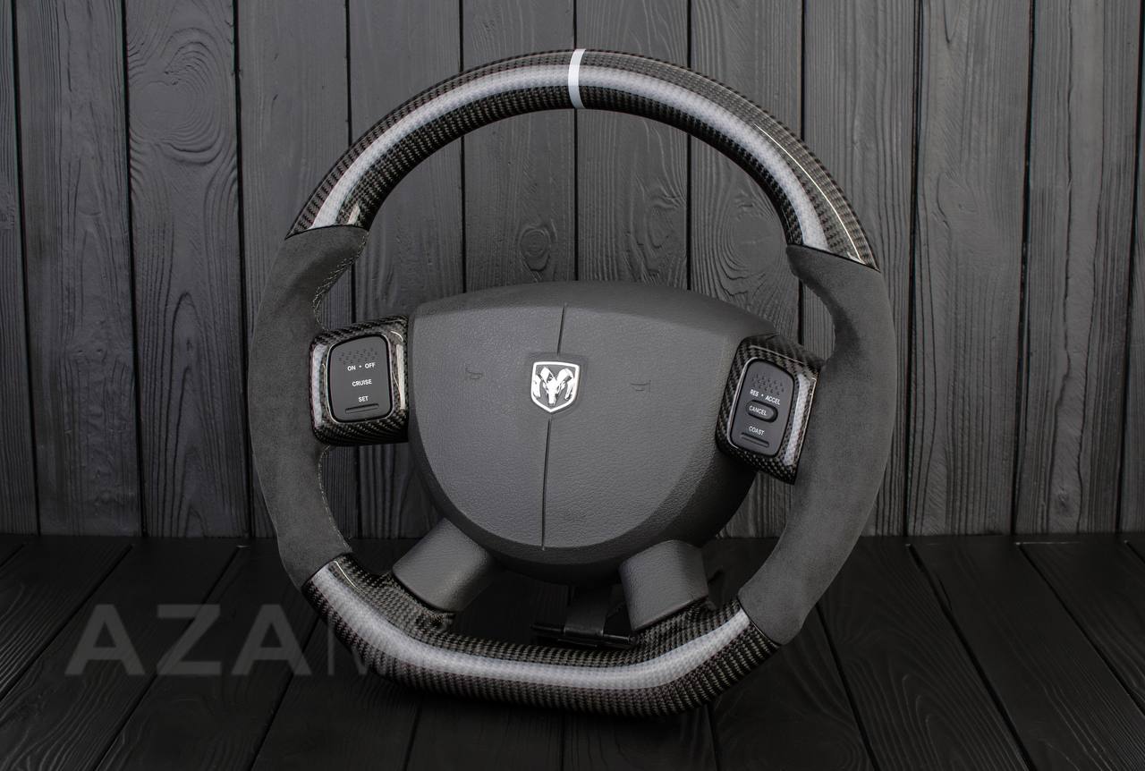 Steering wheel Dodge 2004-2008 Carbon fiber/Alcantara/Gray stripe - Image 3