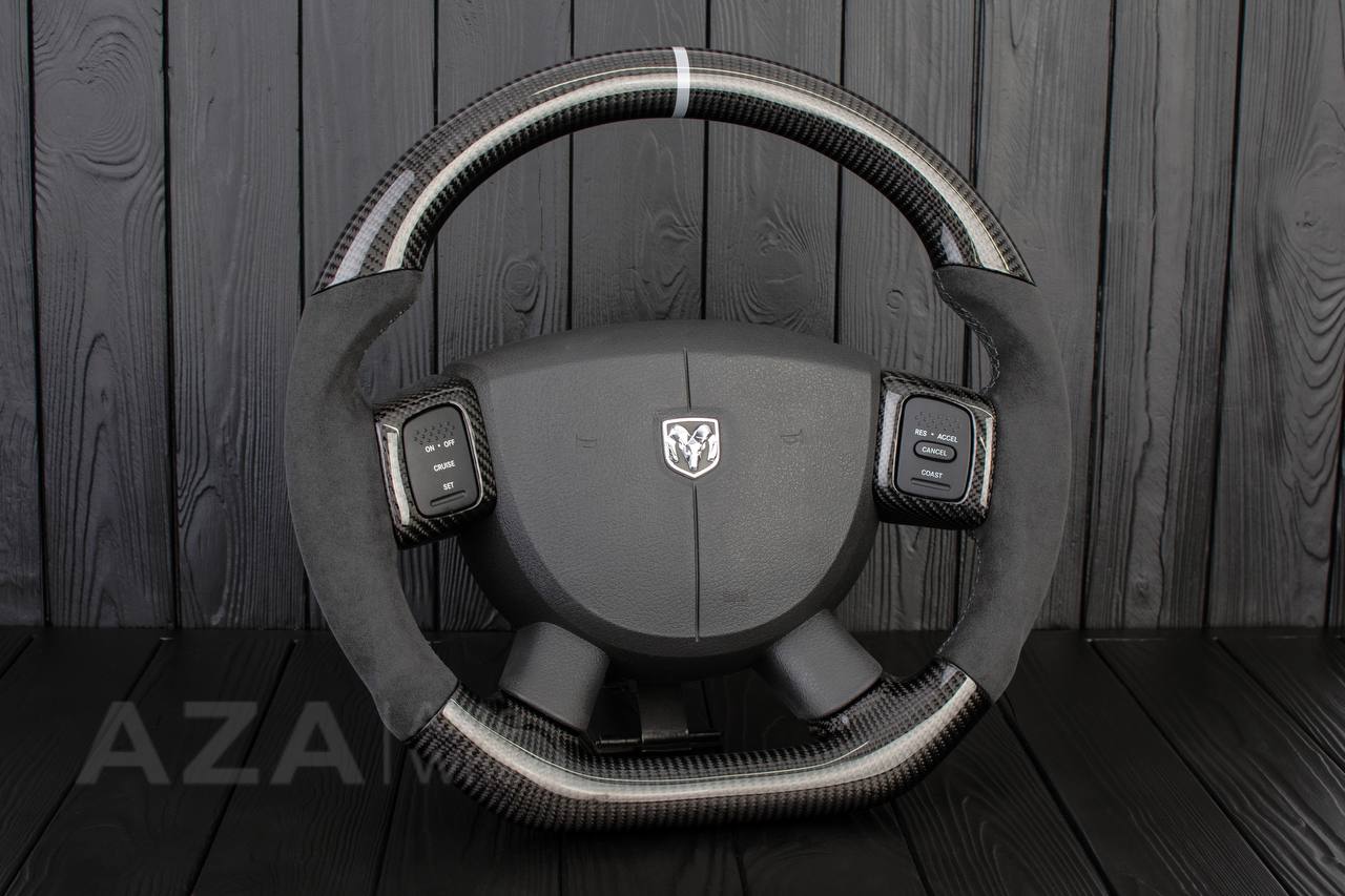 Steering wheel Dodge 2004-2008 Carbon fiber/Alcantara/Gray stripe - Image 4