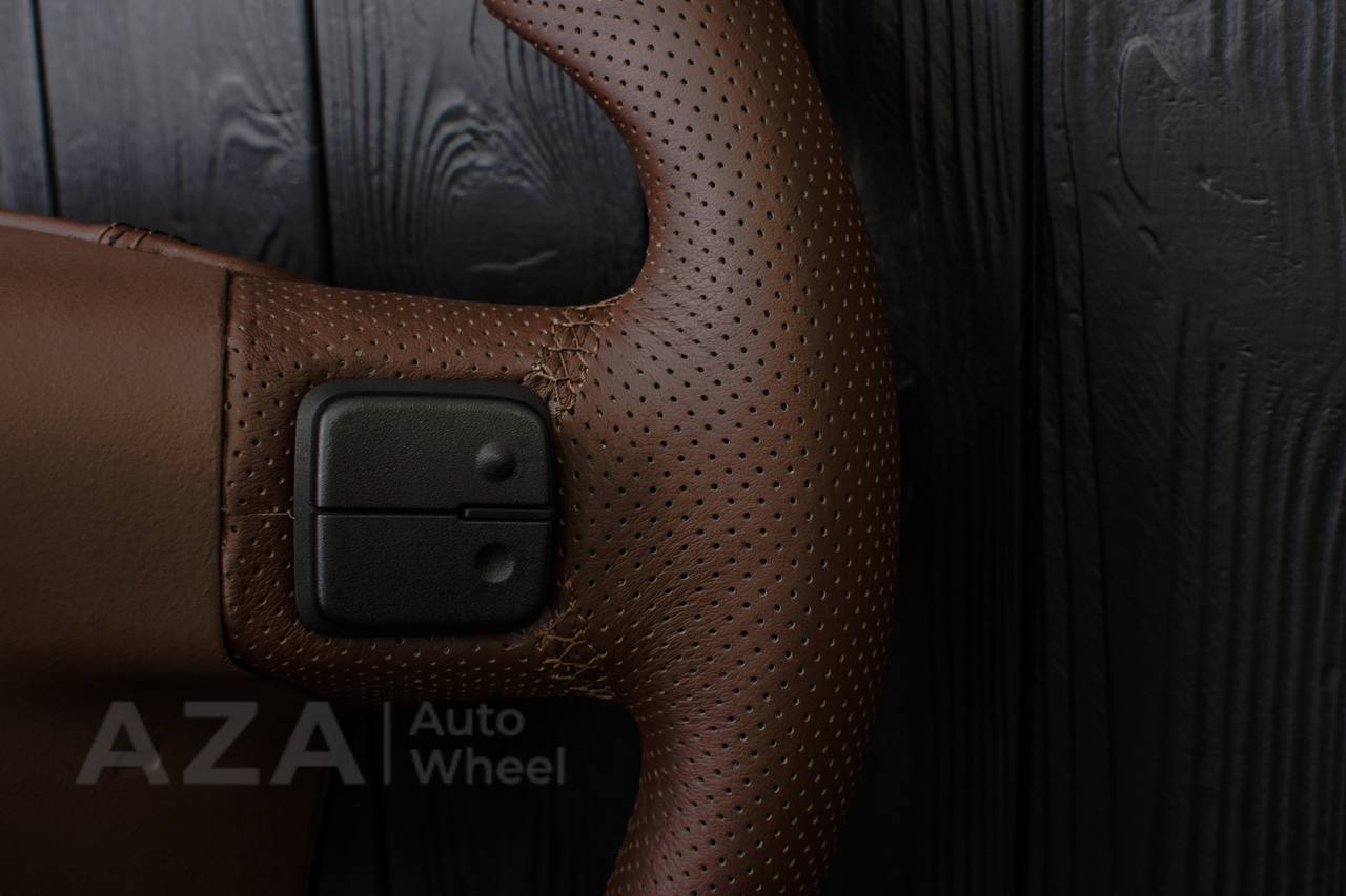 Steering wheel GMC Sierra Silverado Denali 2014-2018 Carbon fiber trims/Genuine Cocoa/Napa/Perforated leather/Center cover (any color stripe and stitch) - Image 16