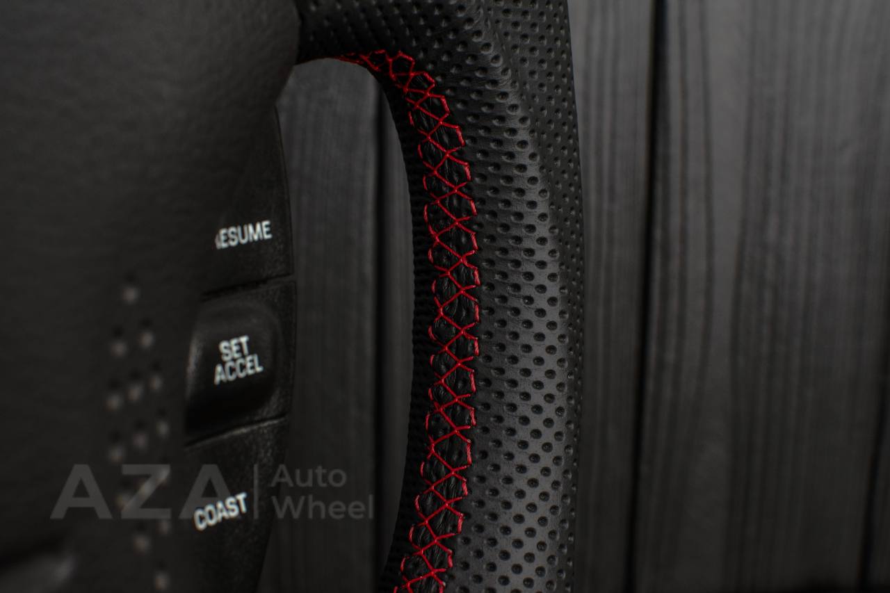 Steering wheel Ford Mustang GT Cobra Carbon fiber/Perforated leather/Red stripe - Image 17