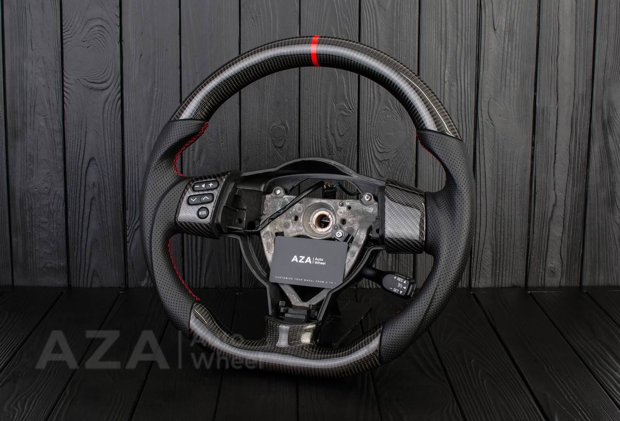 Steering wheel Toyota FJ Cruiser Carbon fiber/Perforated leather/Red stripe - Image 3