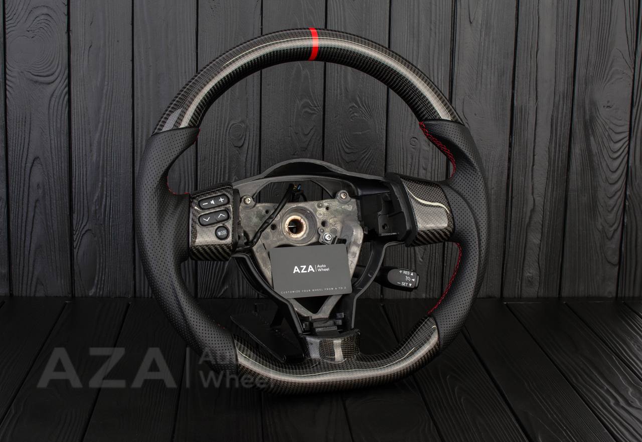 Steering wheel Toyota FJ Cruiser Carbon fiber/Perforated leather/Red stripe - Image 4