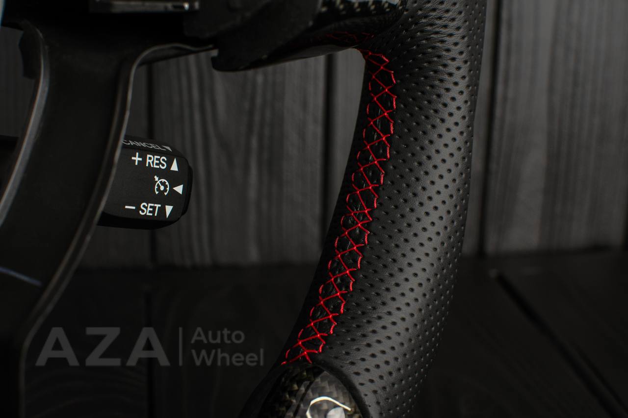 Steering wheel Toyota FJ Cruiser Carbon fiber/Perforated leather/Red stripe - Image 12