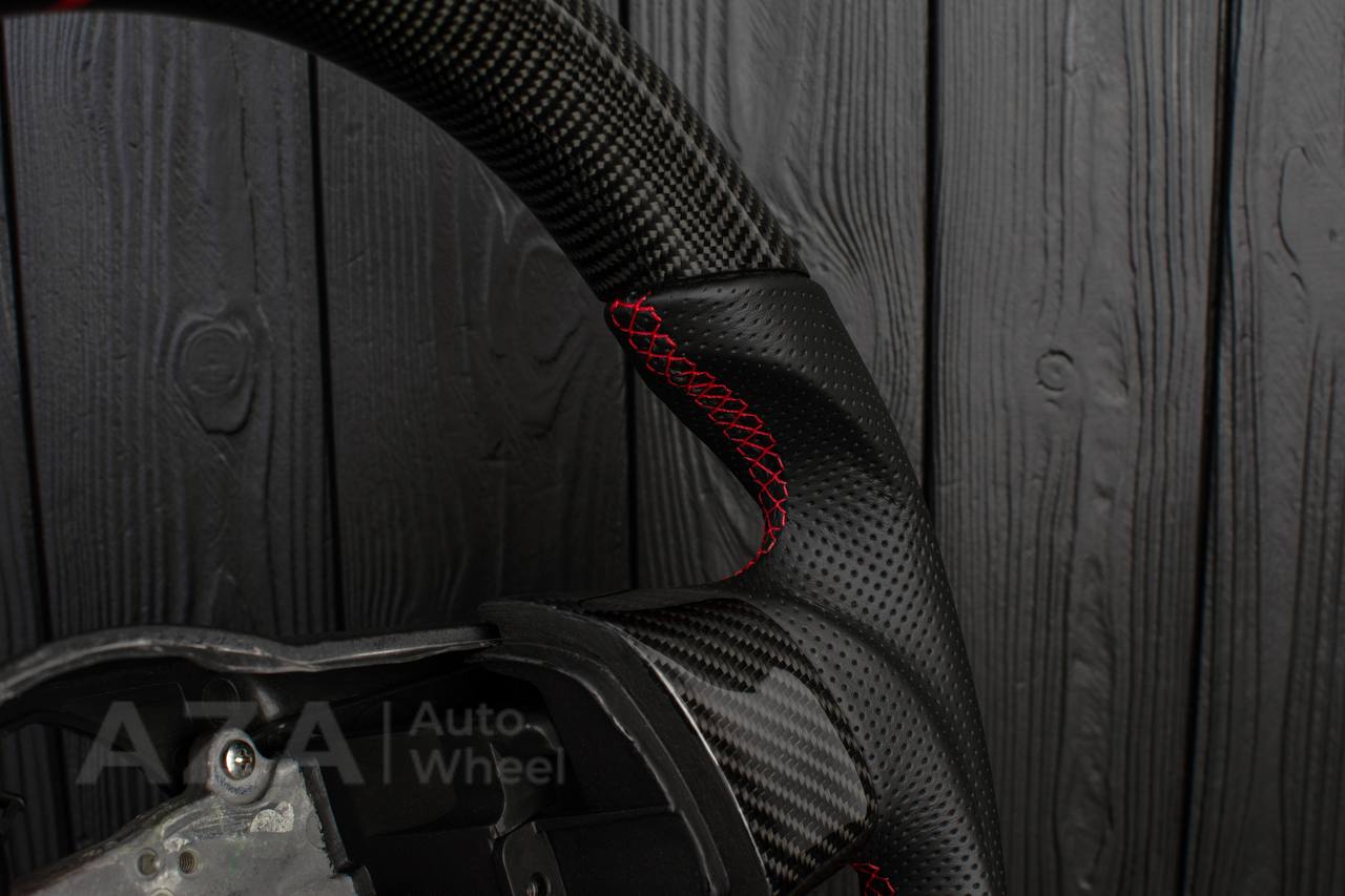 Steering wheel Toyota FJ Cruiser Carbon fiber/Perforated leather/Red stripe - Image 14