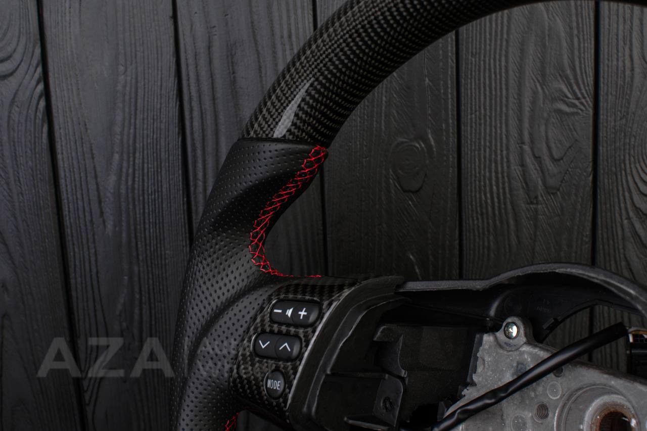 Steering wheel Toyota FJ Cruiser Carbon fiber/Perforated leather/Red stripe - Image 16