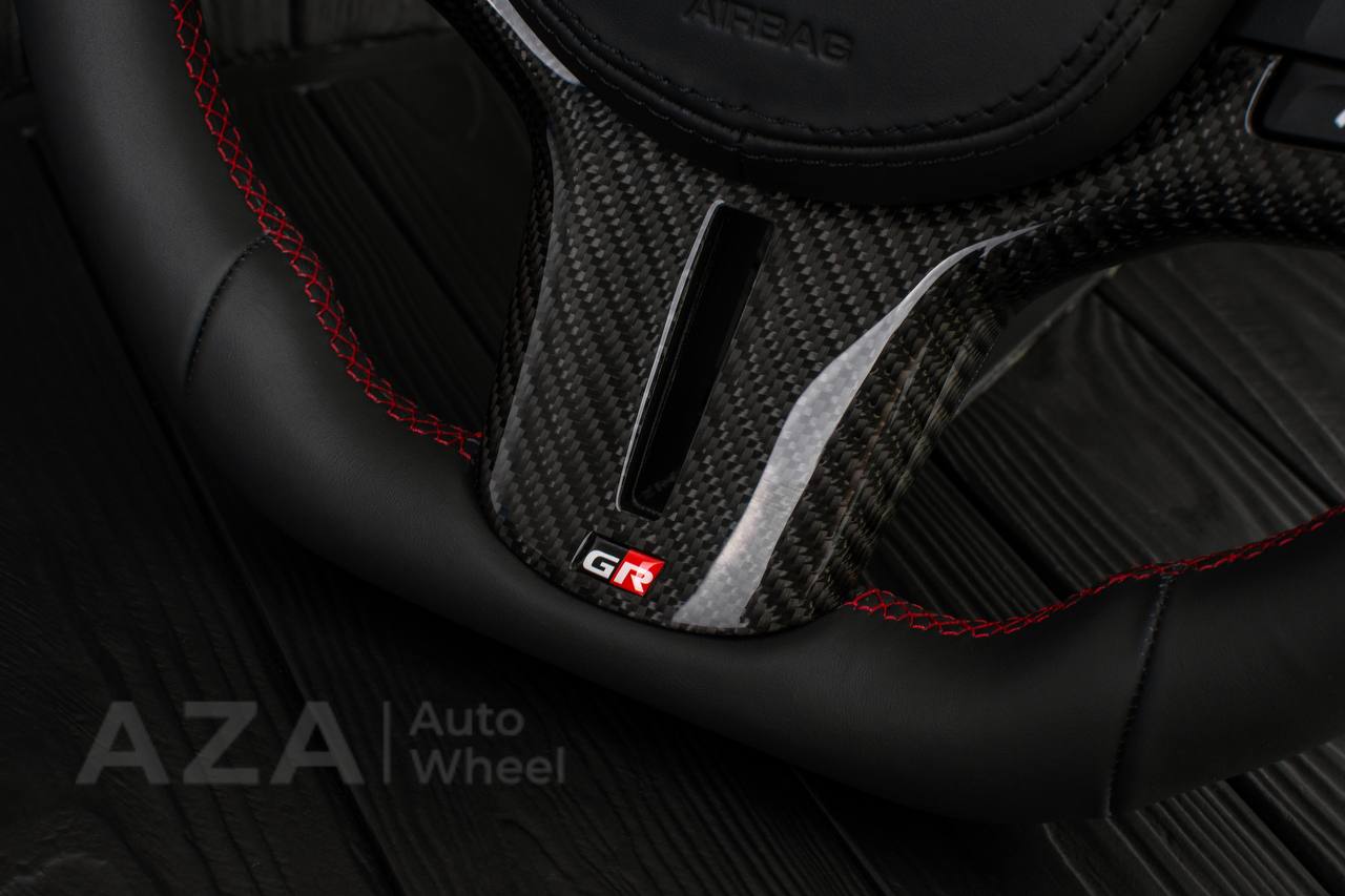 Steering wheel BMW M4 TO 2020+ TOYOTA SUPRA A90/A91 RETROFIT (comes complete with air bag and buttons, can choose any color stripe , stitching and +\- emblems on paddles, PLUG AND PLAY ) - Image 5
