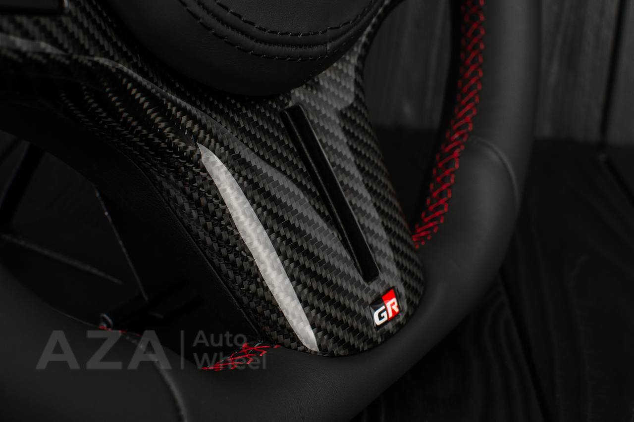 Steering wheel BMW M4 TO 2020+ TOYOTA SUPRA A90/A91 RETROFIT (comes complete with air bag and buttons, can choose any color stripe , stitching and +\- emblems on paddles, PLUG AND PLAY ) - Image 6