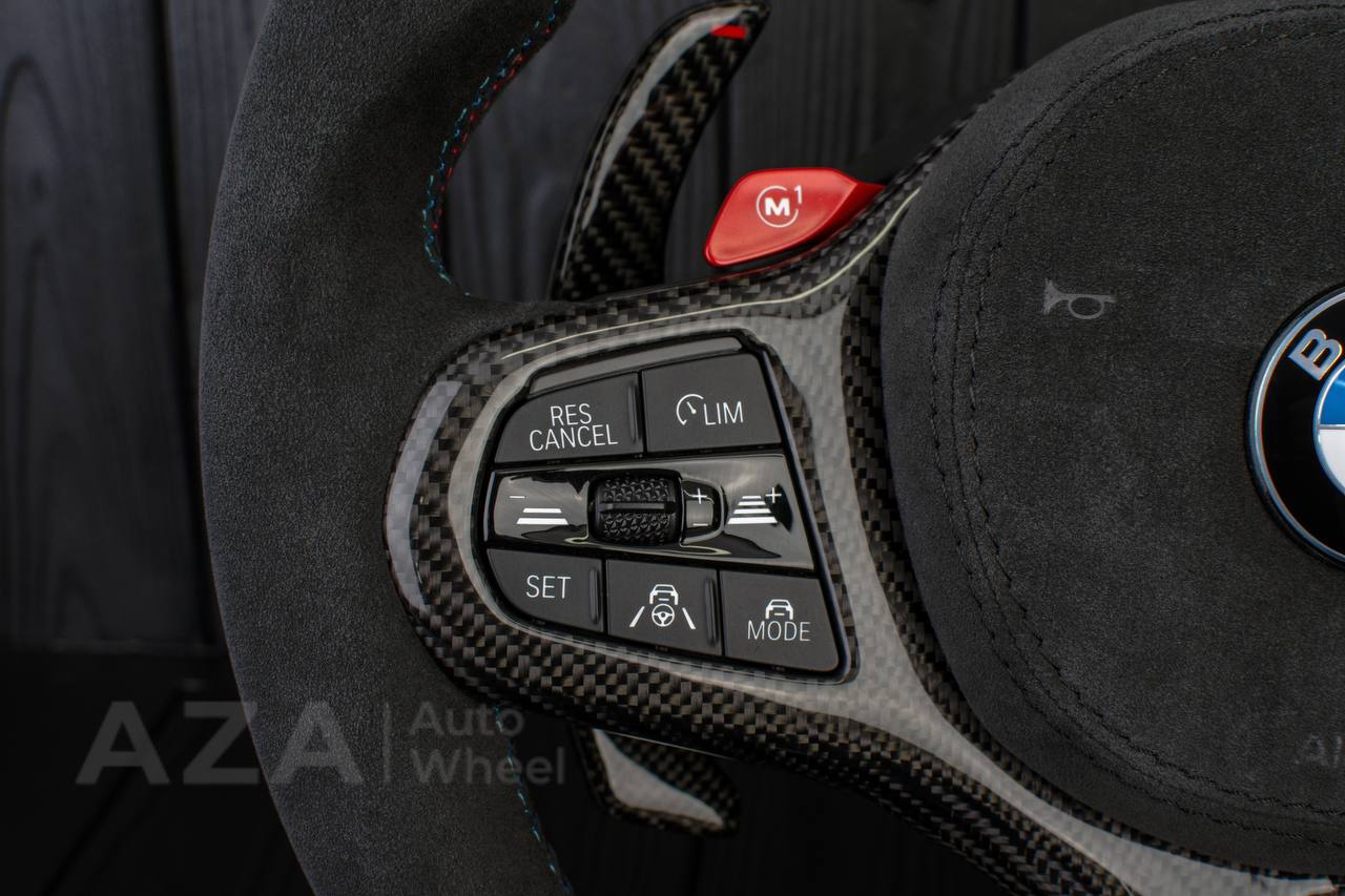 Steering wheel 2018+ BMW F90 M5 G80 M3 M4 M8 X5M X6M X3M X4M Heated Carbon fiber/Alcantara/Led screen/M stripe/ Air bag cover/ Extended paddle shifters - Image 11