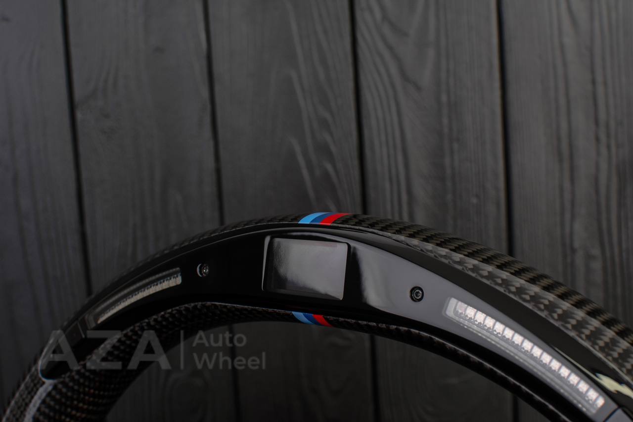 Steering wheel 2018+ BMW F90 M5 G80 M3 M4 M8 X5M X6M X3M X4M Heated Carbon fiber/Alcantara/Led screen/M stripe/ Air bag cover/ Extended paddle shifters - Image 13