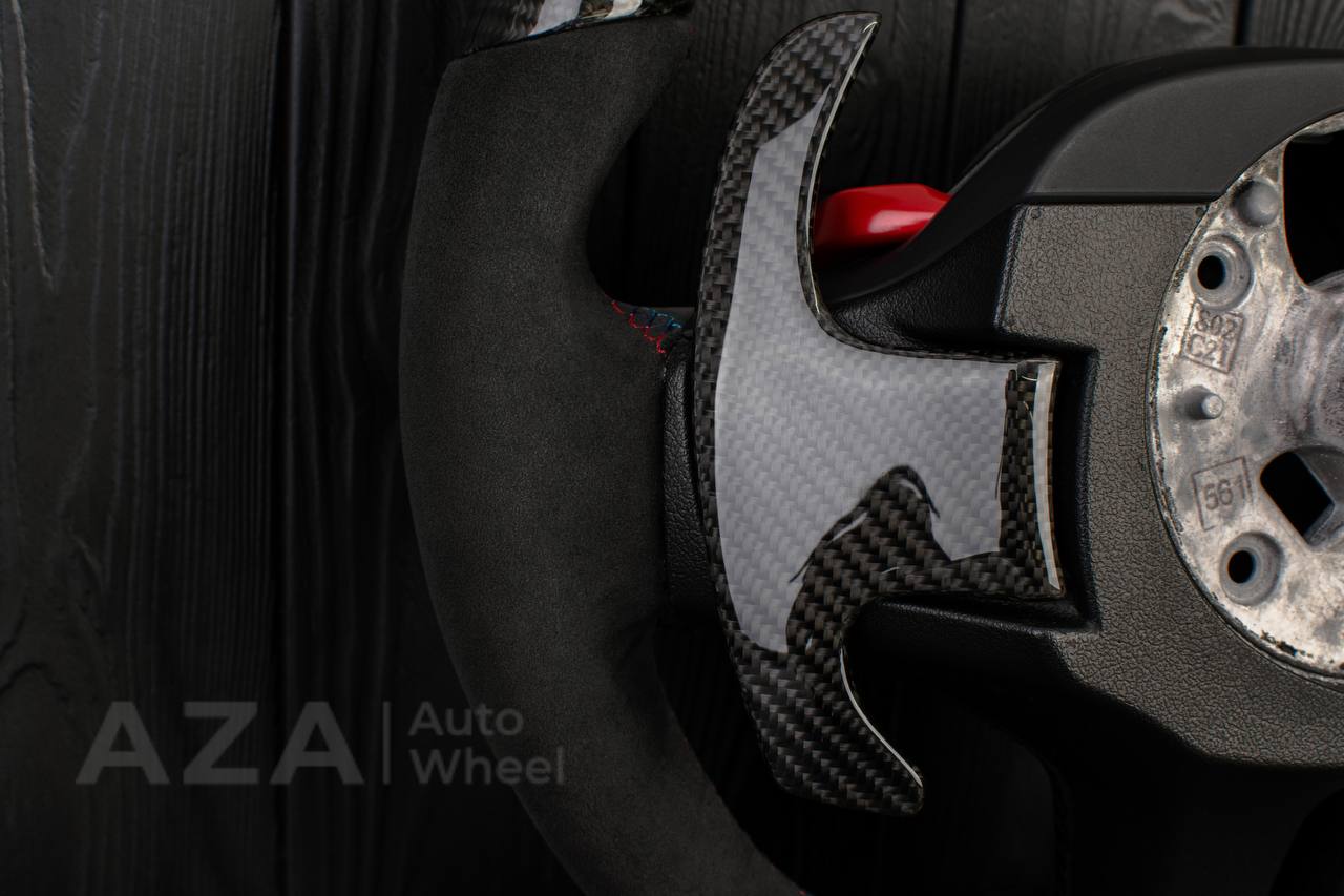 Steering wheel 2018+ BMW F90 M5 G80 M3 M4 M8 X5M X6M X3M X4M Heated Carbon fiber/Alcantara/Led screen/M stripe/ Air bag cover/ Extended paddle shifters - Image 15