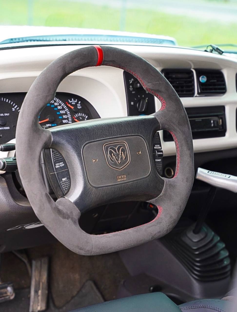 Steering Wheel Dodge Ram Dakota 2nd Gen 1998-2002 Alcantara/Red stripe (can be any color) - Image 14