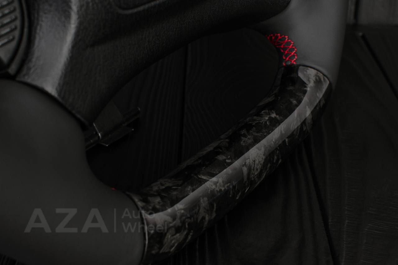 Custom Steering wheel DODGE RAM Dakota 2ND GEN 1998-2002 Forged carbon/Napa italian leather/Red details (can be any color) - Image 6