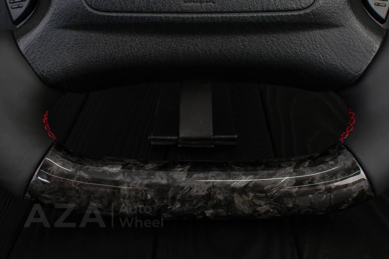 Custom Steering wheel DODGE RAM Dakota 2ND GEN 1998-2002 Forged carbon/Napa italian leather/Red details (can be any color) - Image 13