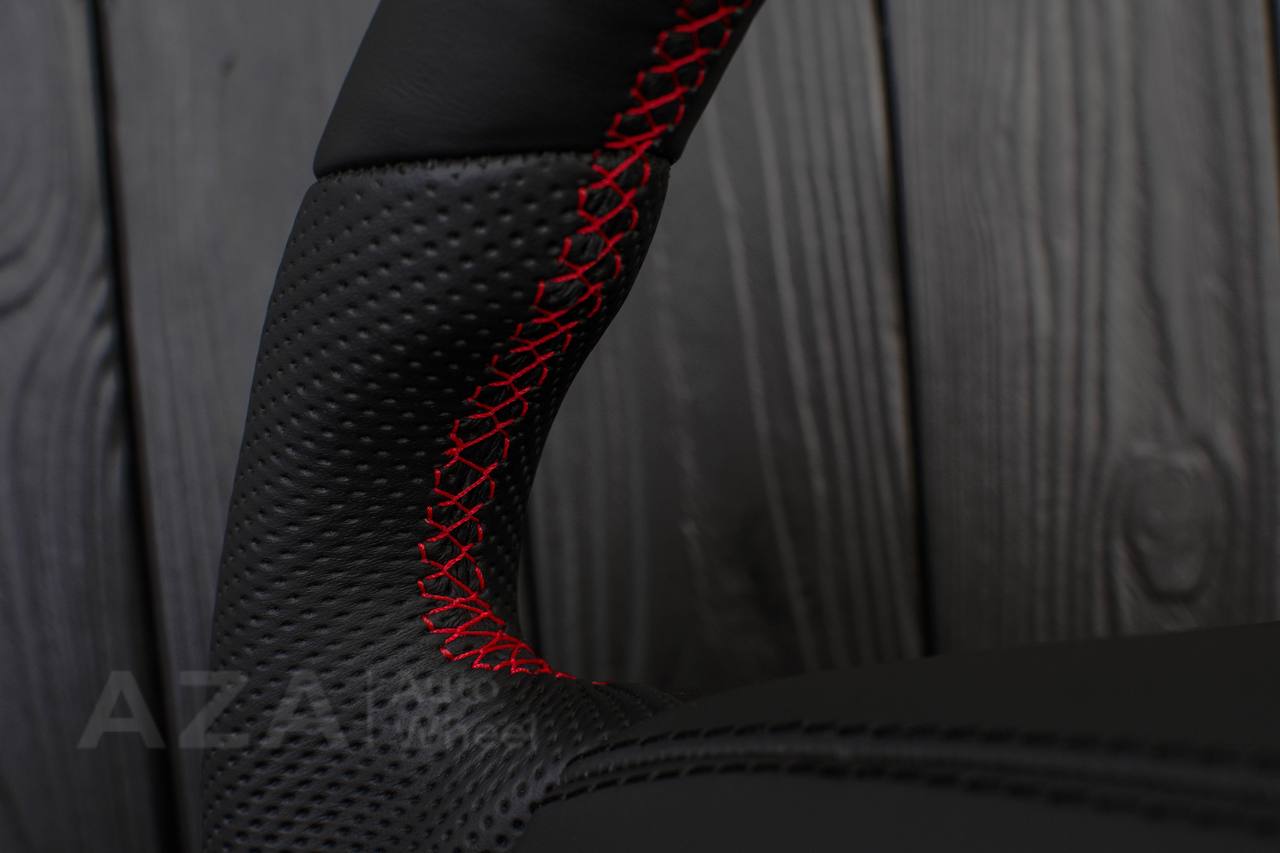 Steering Wheel Mercedes W219 R230 CLK55 SL65 CLS55 CLS500 SL55 AMG Napa leather/Perforated leather/Red details/Srs cover - Image 8