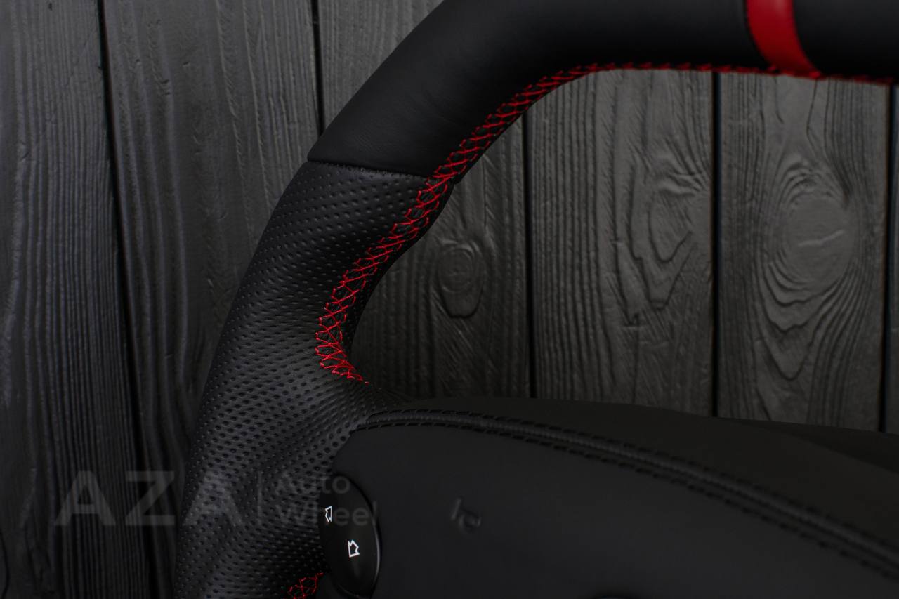 Steering Wheel Mercedes W219 R230 CLK55 SL65 CLS55 CLS500 SL55 AMG Napa leather/Perforated leather/Red details/Srs cover - Image 9