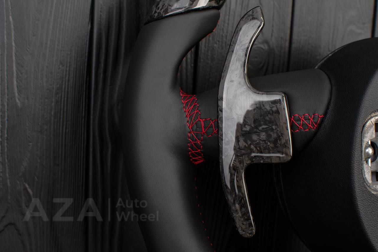 Steering wheel Ford Mustang/Cobra/Saleen 2005-09 Carbon fiber trims/Alcantara/Napa leather (can be any color stripe and stitching) - Image 5