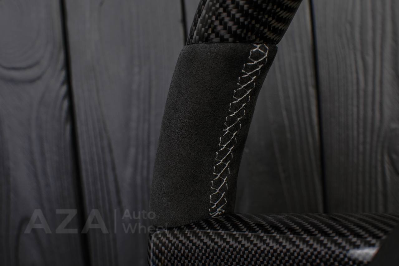 Steering wheel Ford Mustang/Cobra/Saleen 2005-09 Carbon fiber trims/Alcantara/Napa leather (can be any color stripe and stitching) - Image 11