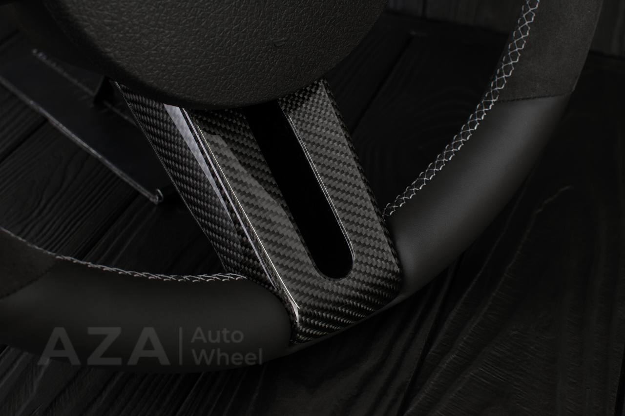 Steering wheel Ford Mustang/Cobra/Saleen 2005-09 Carbon fiber trims/Alcantara/Napa leather (can be any color stripe and stitching) - Image 12