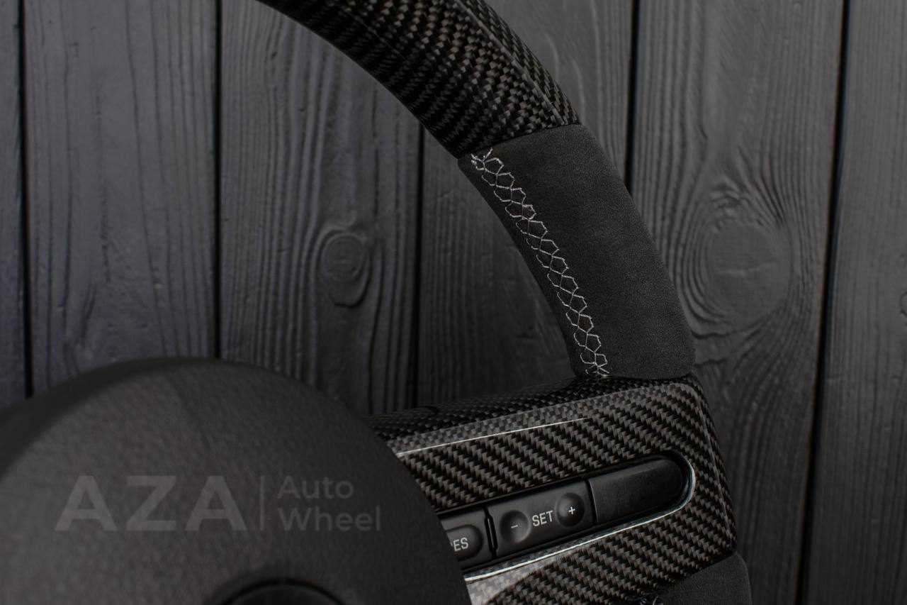 Steering wheel Ford Mustang/Cobra/Saleen 2005-09 Carbon fiber trims/Alcantara/Napa leather (can be any color stripe and stitching) - Image 13
