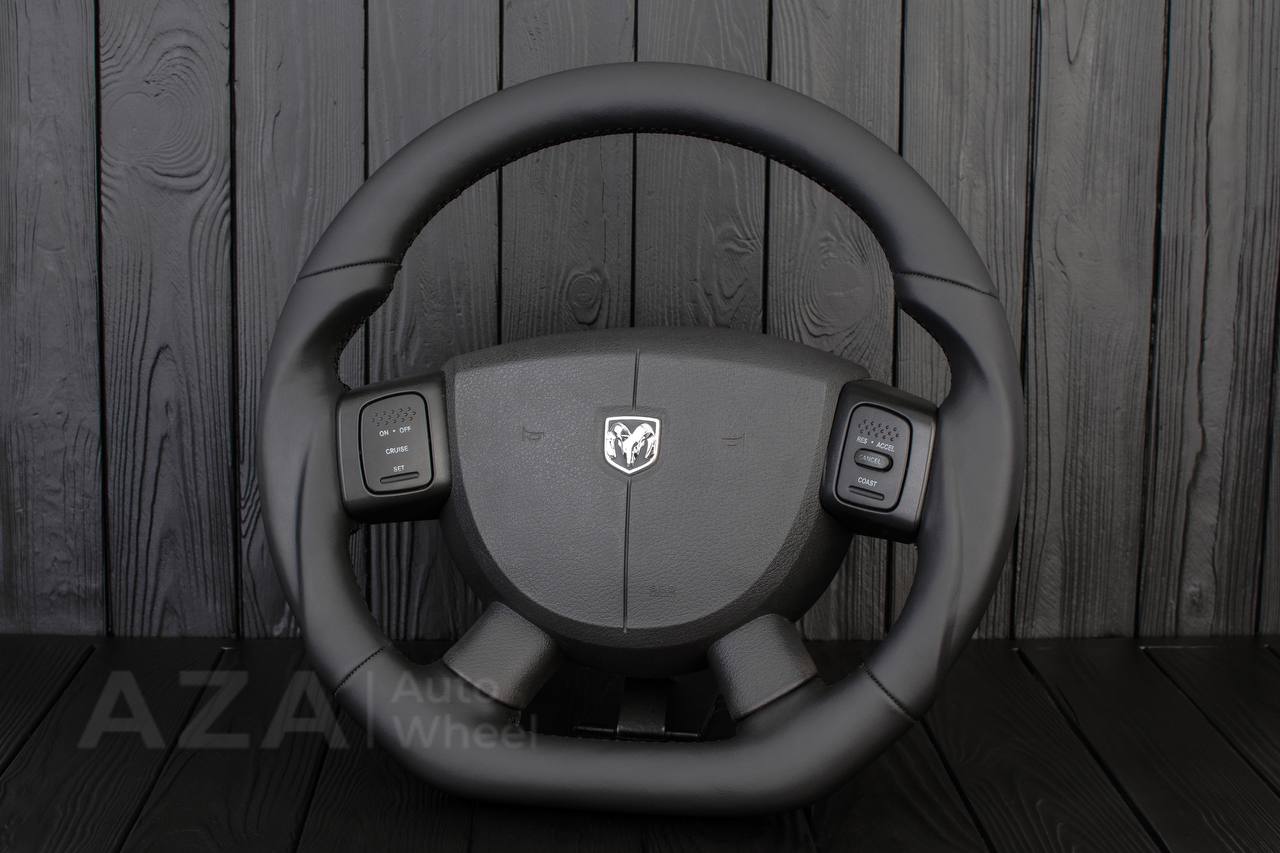 Steering Wheel Dodge Ram 2004-2008 Flat bottom Italian Napa leather - Image 3