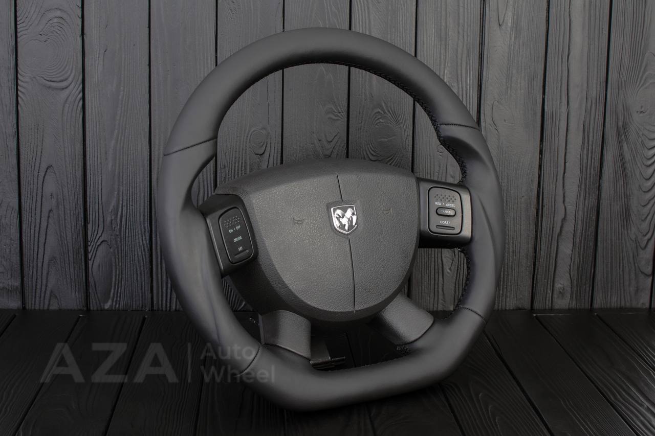 Steering Wheel Dodge Ram 2004-2008 Flat bottom Italian Napa leather - Image 4