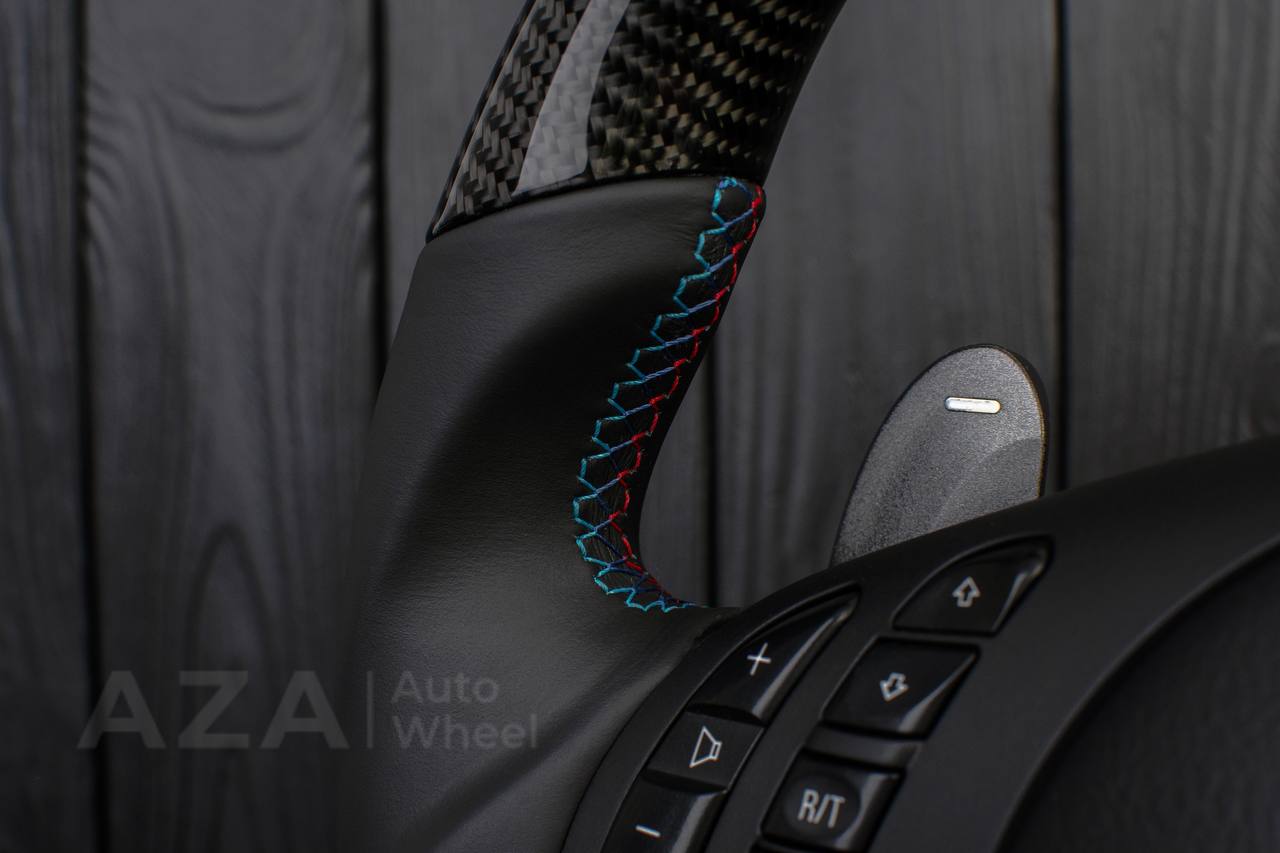 Steering wheel BMW E46 SMG (less paddles) Flat bottom /Carbon fiber/ Napa - Image 9